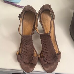 Coclico Women's Suede Brown Sandals